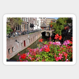 Utrecht Canal & Flowers Sticker